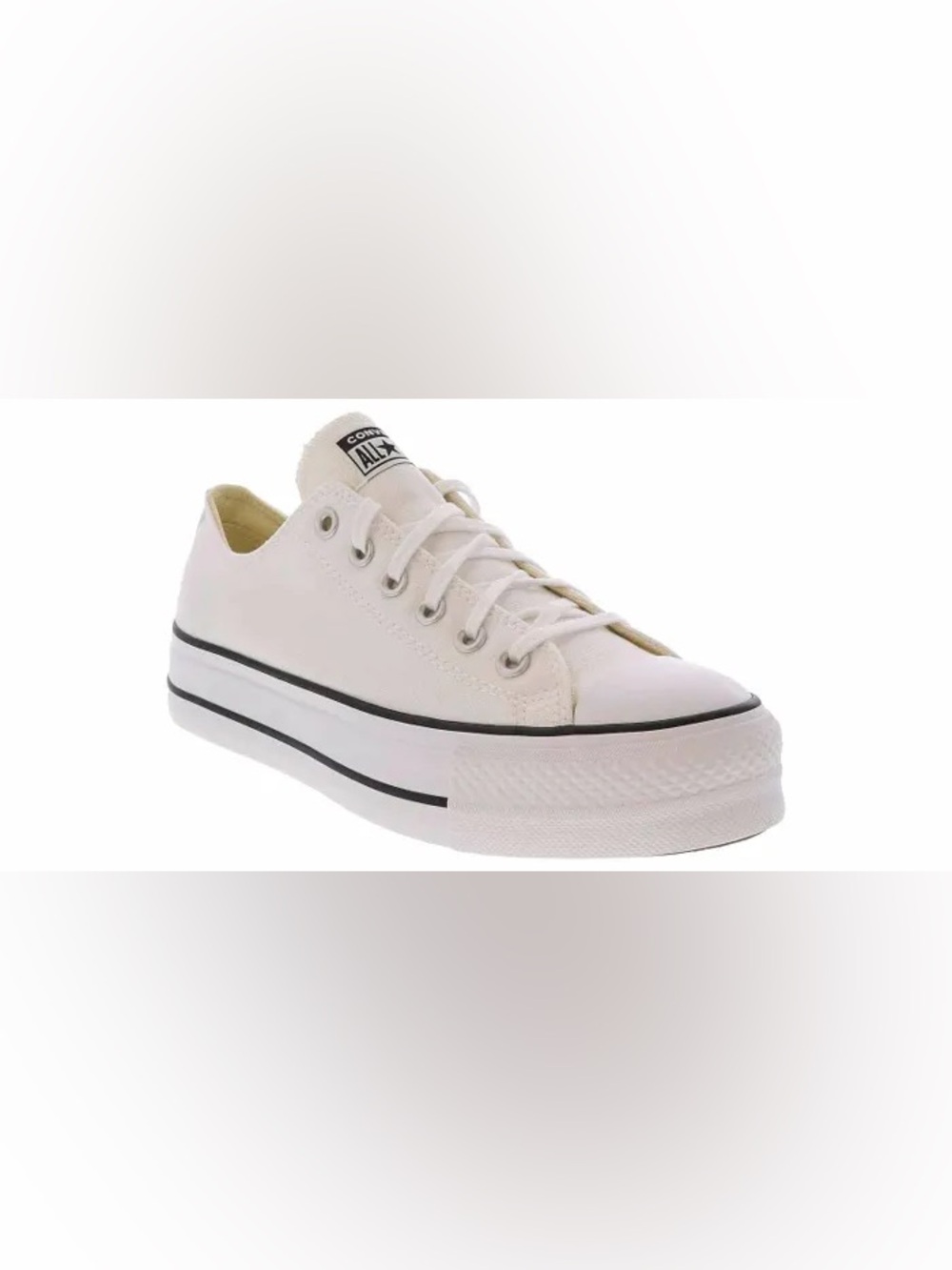 Converse Chuck Taylor All Star Low Top White Platform Lace-Up Sneakers - Women - Picture 2 of 8